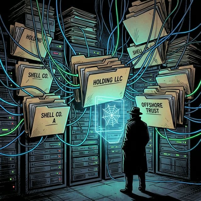 Digital money stream flowing into a file folder labeled Tanore Finance