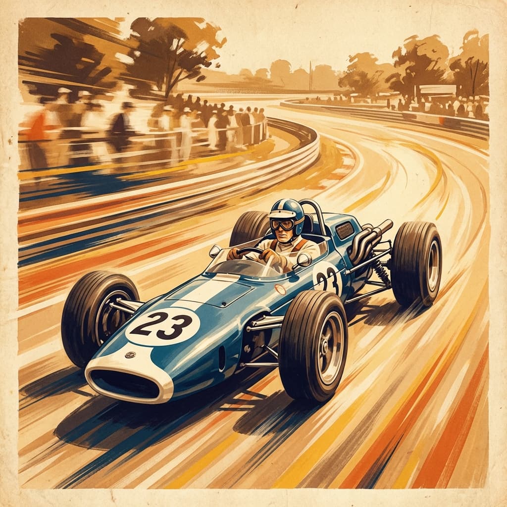 Dan Gurney driving the Eagle at full speed